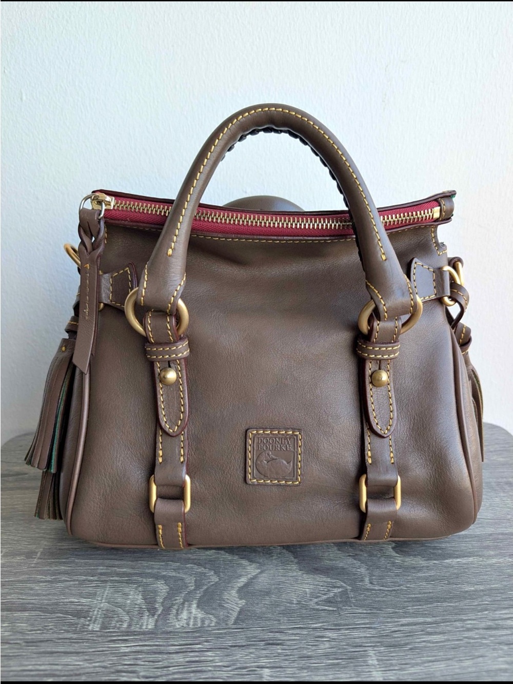 Dooney and Bourke micro florentine satchel - color elephant - Picture 2 of 15